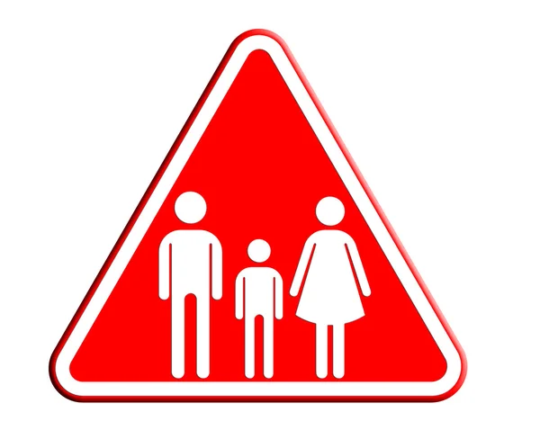 Family icon in traffic plate — Stock Photo, Image