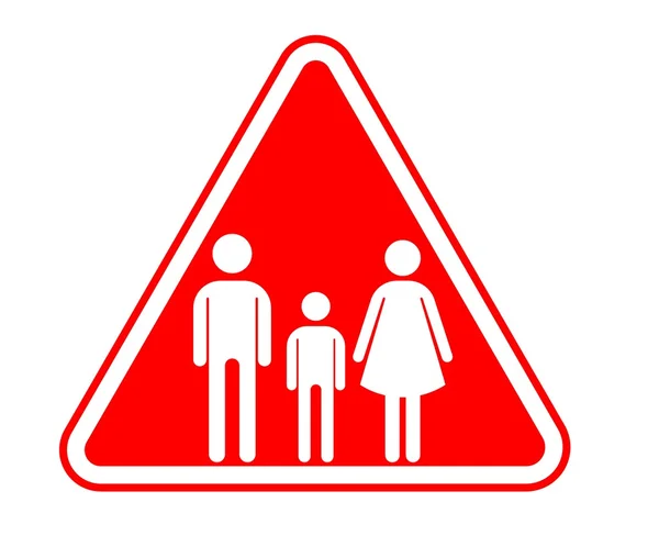 Icona della famiglia nella targa stradale — Foto Stock