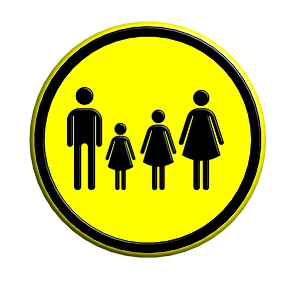Οικογενειακή εικονίδιο στην πινακίδα κυκλοφορίας — Φωτογραφία Αρχείου