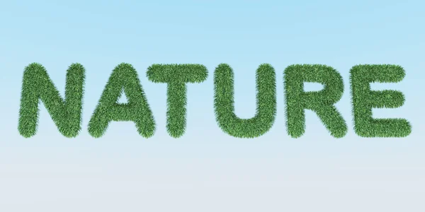 Green grass nature text — Stock Photo, Image