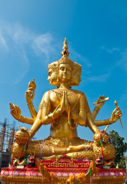 Brahma statue in Thailand clipart