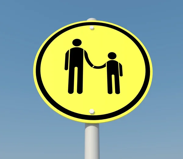Family in the yellow board — Stock Photo, Image