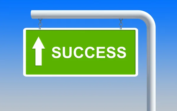 Success green road sign — Stock Photo, Image