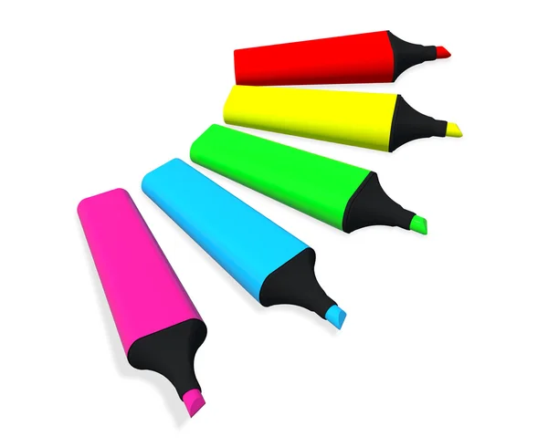 Bunte Textmarker Stift — Stockfoto