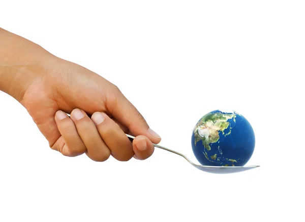 stock image Earth in the spoon