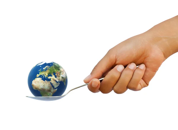 Stock image Earth in the spoon