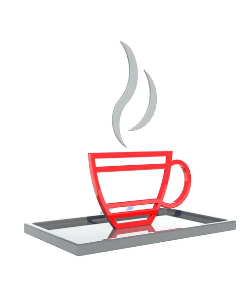 Šálek kávy červená — Stock fotografie