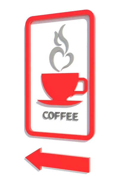 Kaffee rote Tasse Teller — Stockfoto