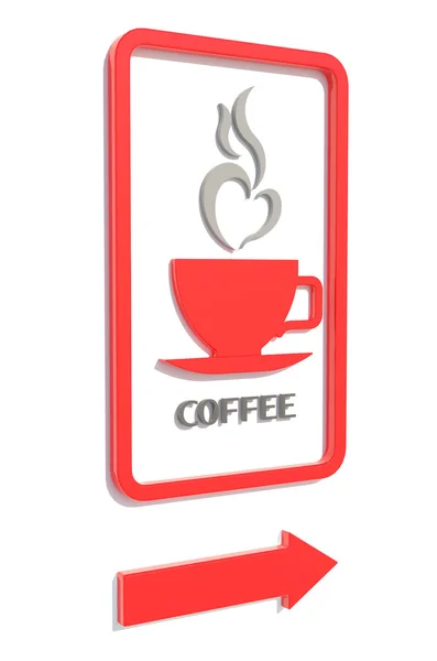 Kaffee rote Tasse Teller — Stockfoto
