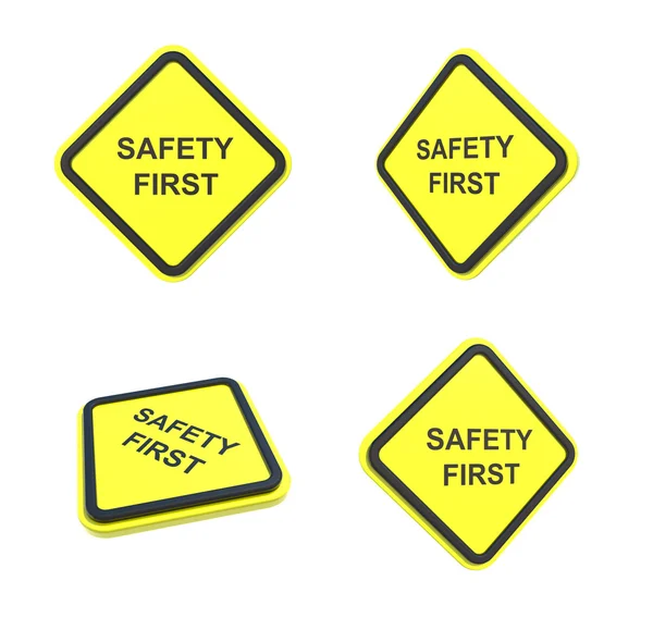 Pierwsza etykieta ostrzeżenie bezpieczeństwa — Zdjęcie stockowe