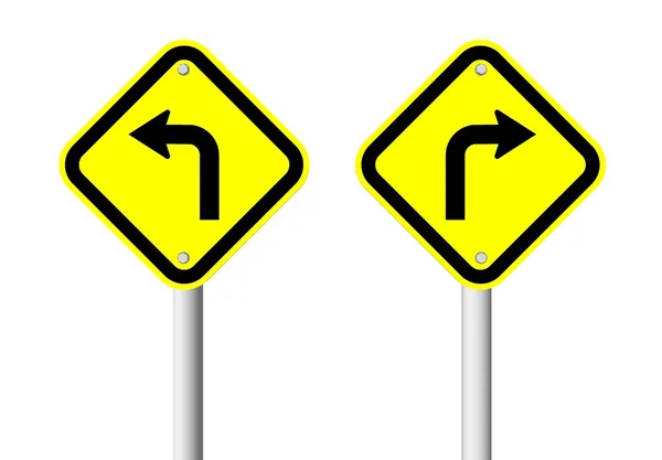 Verkehrszeichen auf gelbem Schild — Stockfoto