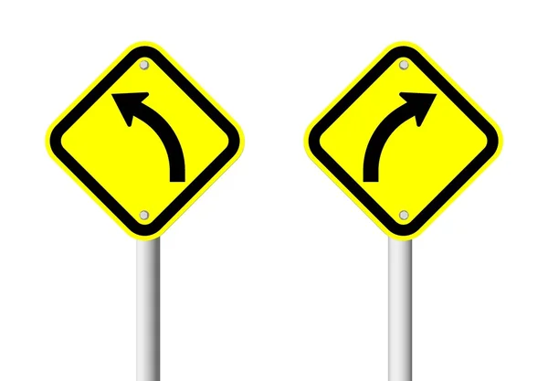 Verkehrszeichen auf gelbem Schild — Stockfoto