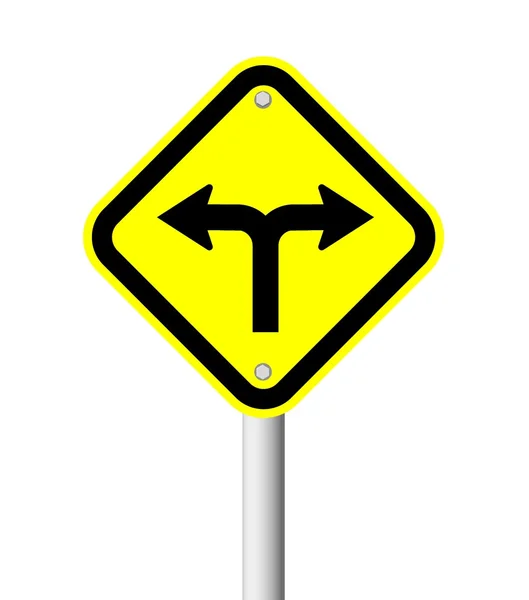 Señal de tráfico en placa amarilla — Foto de Stock