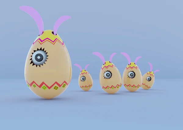 Großes Ei mit einem einzigen großen Auge durch dreidimensionales Programm — Stockfoto