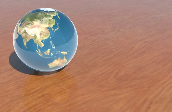 地球在玻璃球 — 图库照片
