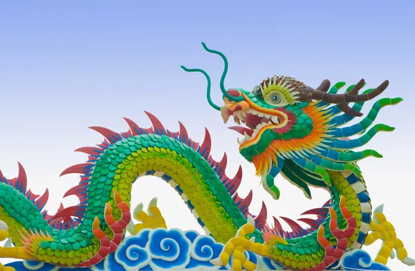 Colorful chinese dragon statue — Stock Photo, Image