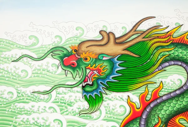 Čínský drak umění barvy — Stock fotografie