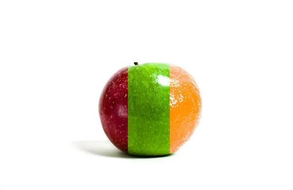 オレンジ色と赤と緑のリンゴのミックス — ストック写真