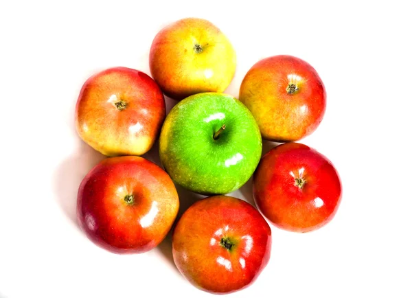 Juicy red and green apples — Stock Photo, Image