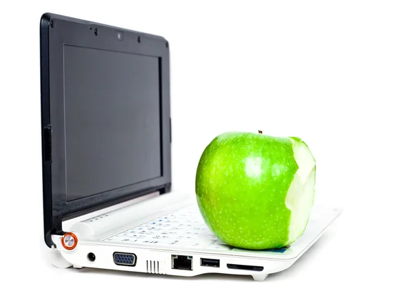 Apple and notebook — Stock Photo, Image