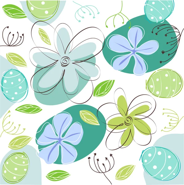 Floral, easter greeting card — Stock Vector