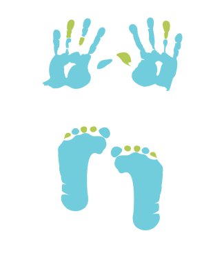 Baby boy handprint - footprint clipart