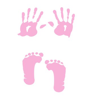 Baby girl handprint - footprint clipart