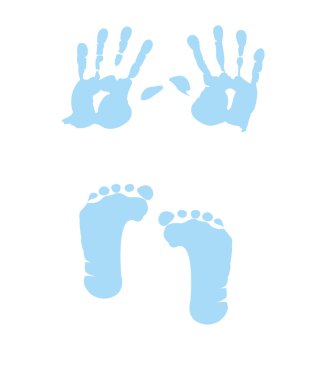 Baby boy handprint - footprint clipart