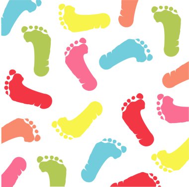 Colorful footprint clipart