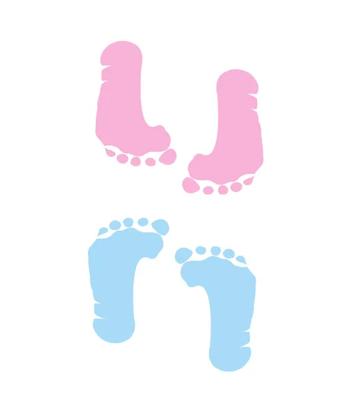 Footprint of girl and boy — Stock Vector