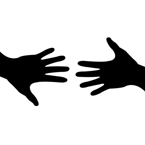 Silhouet hand, helpende hand — Stockvector