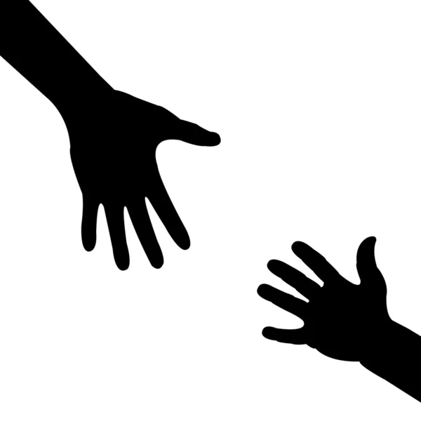 Silhouette hand , helping hand — Stock Vector