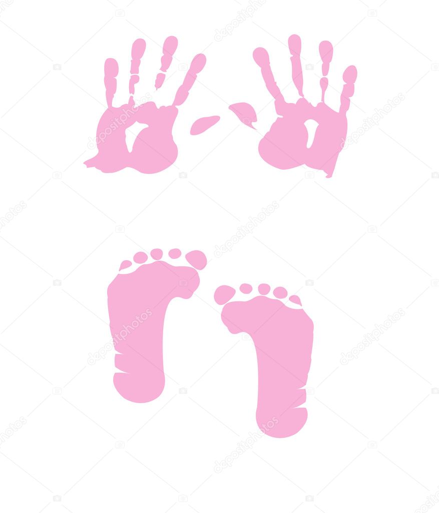 Baby girl handprint - footprint