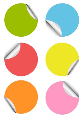 Set of blank stickers clipart