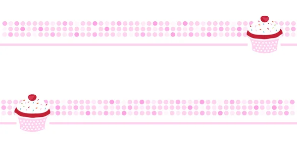 Cupcake behang als achtergrond, roze, banner — Stockvector