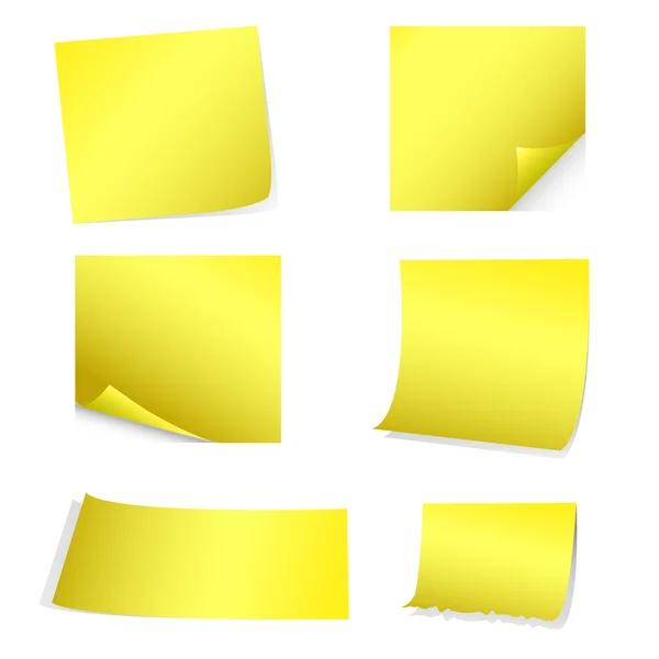 Set postit giallo — Vettoriale Stock