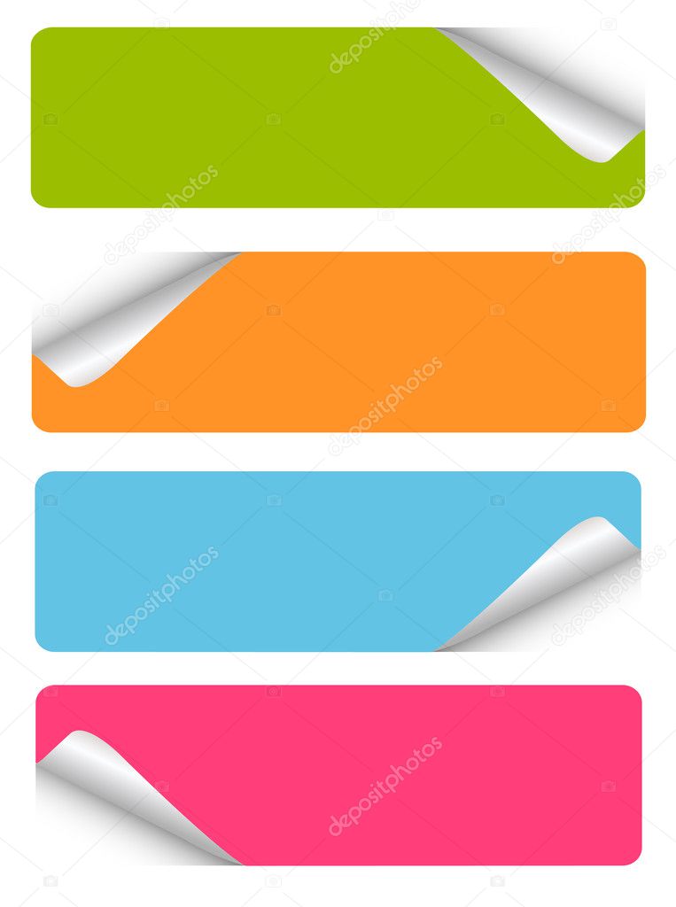 Set of blank stickers