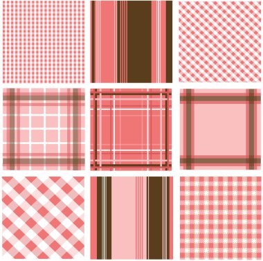 Seamless patterns with fabric texture clipart