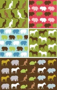 Seamless natural animal pattern clipart