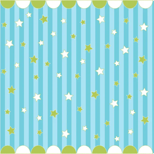 Lindo patrón sin costuras con estrellas, tarjeta de bebé — Archivo Imágenes Vectoriales