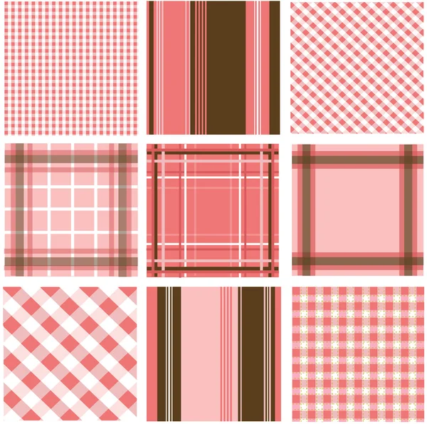 Seamless patterns with fabric texture — Stock Vector