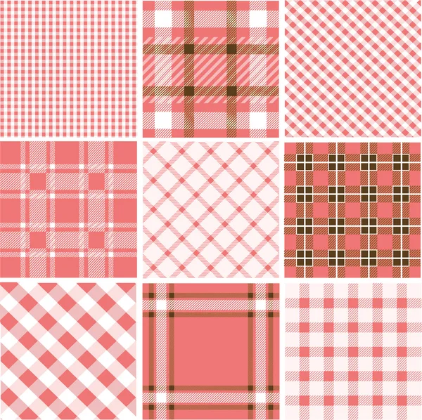 Set of plaid patterns — Stock Vector