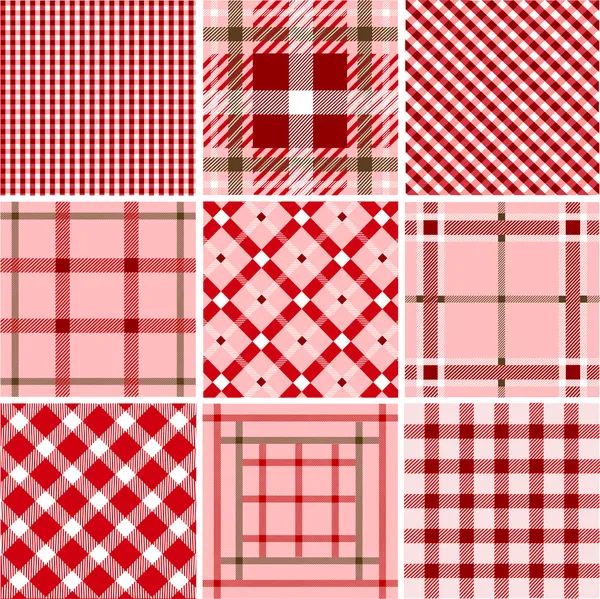 Ensemble de motifs à carreaux — Image vectorielle