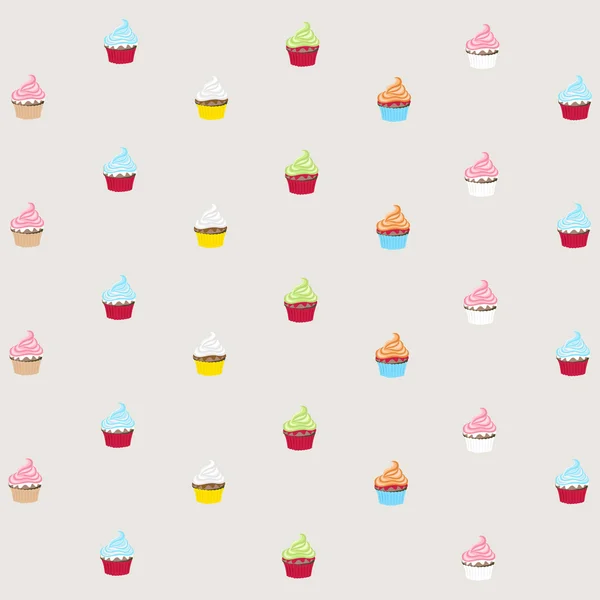 Varrat nélküli mintával díszített cupcakes — Stock Vector