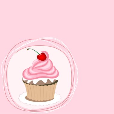 Pink cupcake clipart