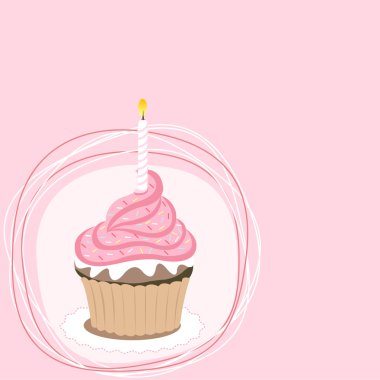 Pink cupcake clipart