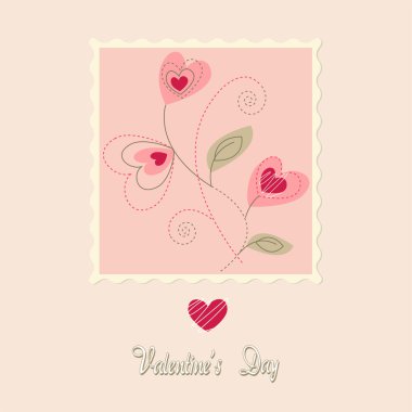 Flowers card, valentine's day clipart