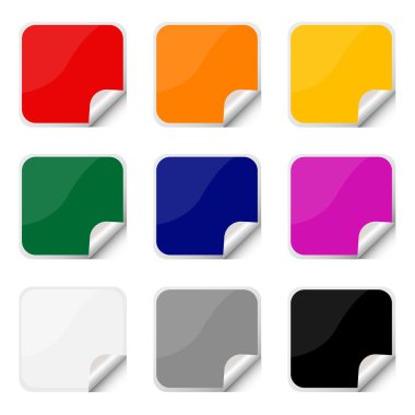 Set of blank stickers clipart