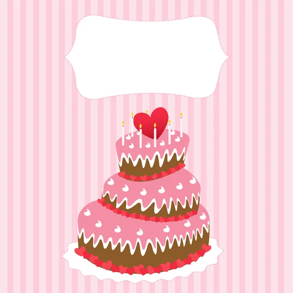 Gâteau de mariage, Saint Valentin — Image vectorielle