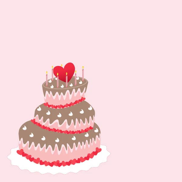 婚礼蛋糕，情人节那天 — 图库矢量图片